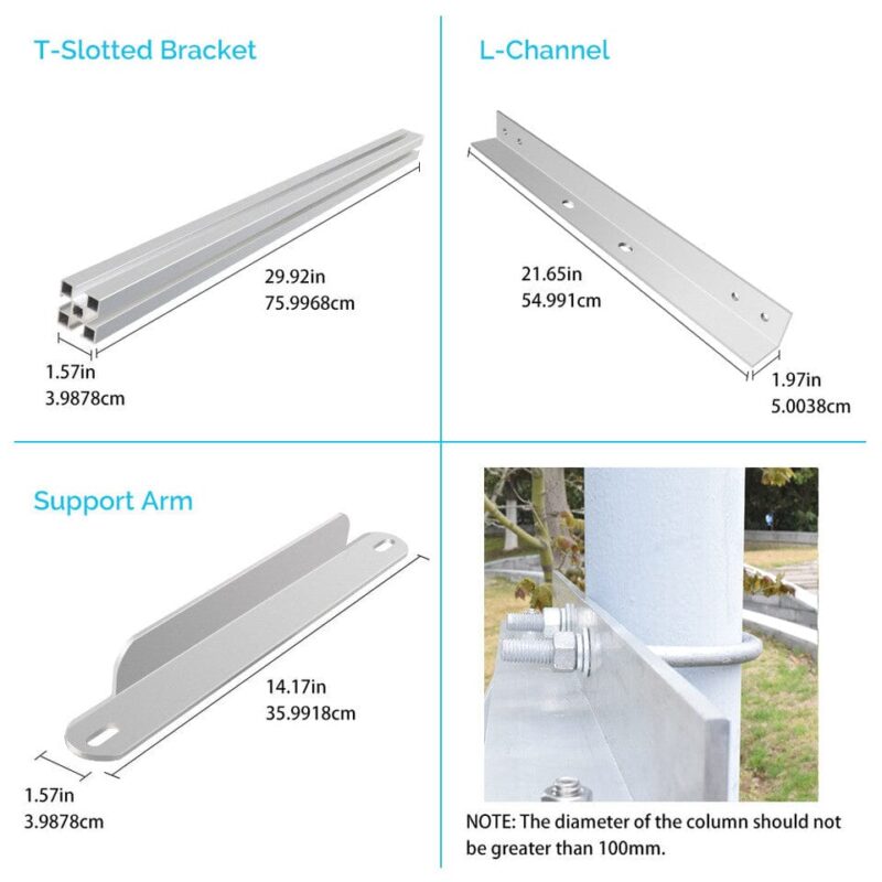 Renogy Solar Panel Pole Mount Single Side 27.4in - Image 5