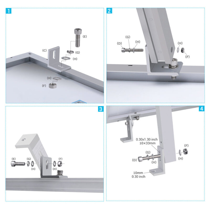 Renogy Solar Panel Flat Roof Tilt Mount - Image 5