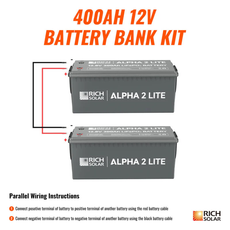 Rich Solar 12V - 200Ah - 5.12kWh Lithium Battery Bank | 5 Year Warranty - Image 3