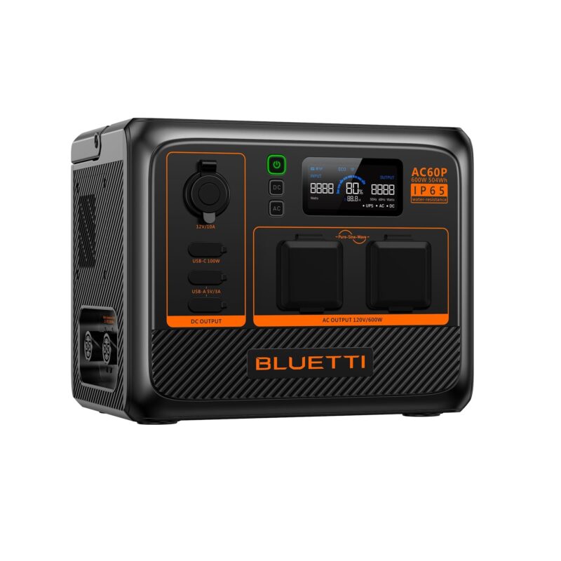 Bluetti AC60P 600W / 504Wh Expandable Portable Power Station + Choose Your Custom Bundle | Solar Generator Kit - Image 6