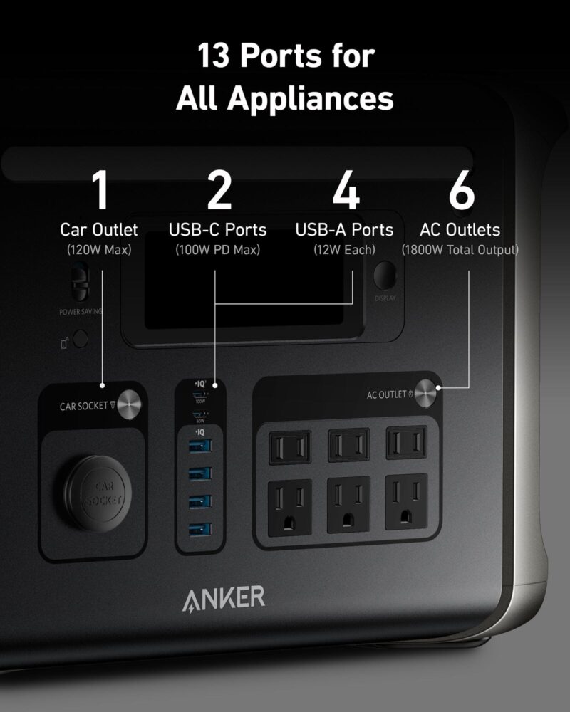 Anker SOLIX F1500 1536Wh / 1800W Portable Power Station + Choose Your Custom Bundle | Complete Solar Kit - Image 8