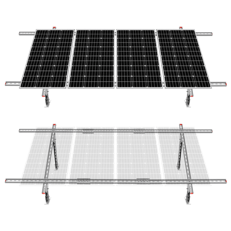 Adjustable Multi-Piece Solar Panel Mounting Brackets | 1-4 Pieces of Solar Panels