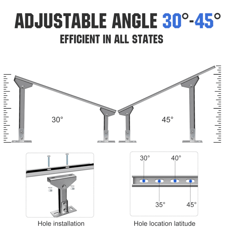 Adjustable Multi-Piece Solar Panel Mounting Brackets | 1-4 Pieces of Solar Panels - Image 3