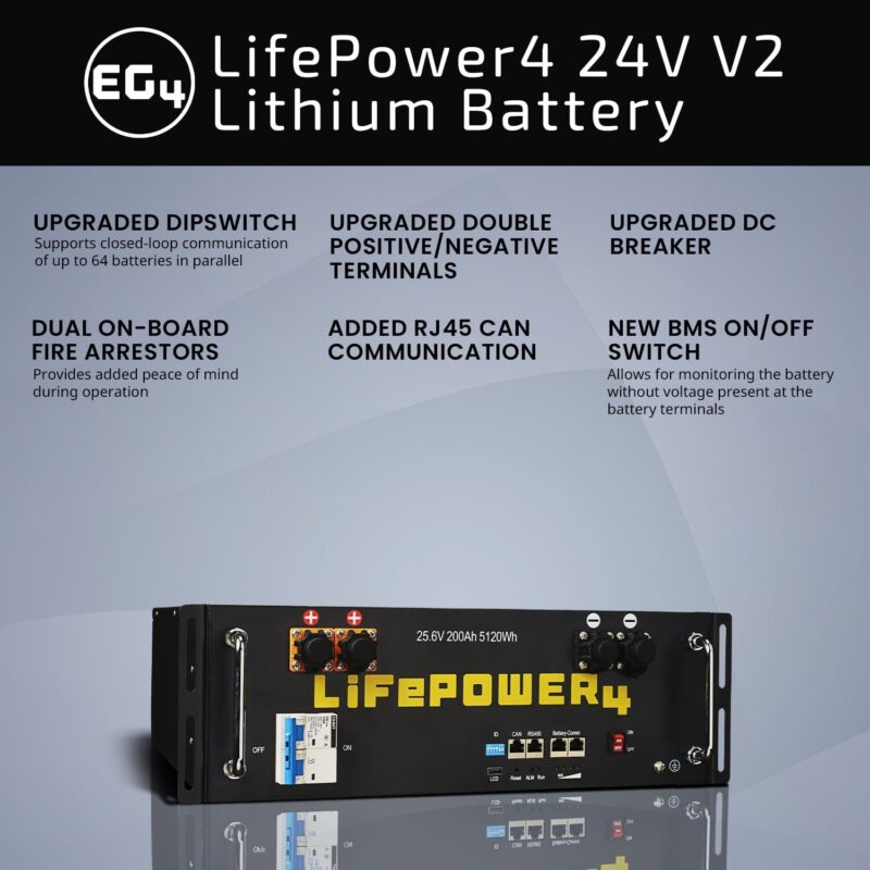 EG4 LifePower4 V2 | 24V 200AH | Server Rack Battery | 10 Year Warranty - Image 2